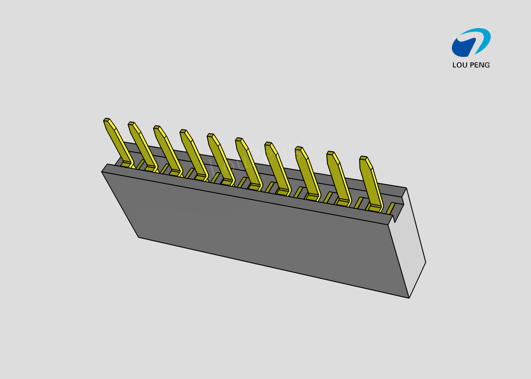 Female header, PCB Mount Receptacle, Vertical, Board-to-Board, 10Pin, 1.27mm Pitch, single row, Gold Flash, DIP, 180°