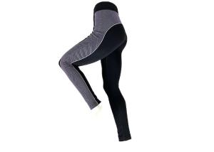 China Sports Womens Seamless Leggings High Waisted Tummy Control Black Polyester wholesale