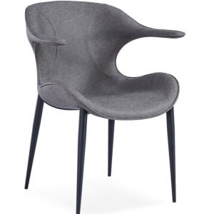 China Black Painted Frame Lounge 47cm Armrest Dining Chair wholesale