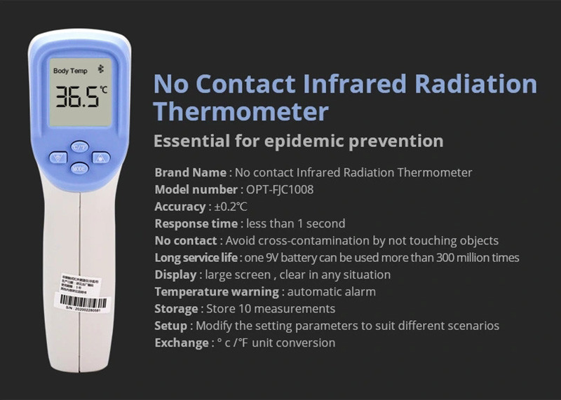 CE FDA Non Contact Medical Thermometer Infrared Temperature Gun ABS Plastic