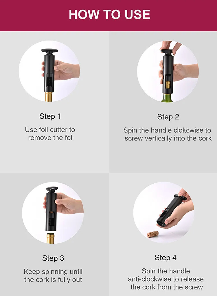 Adult Manual Wine Opener Quickly Cork Remover With Foil Cutter