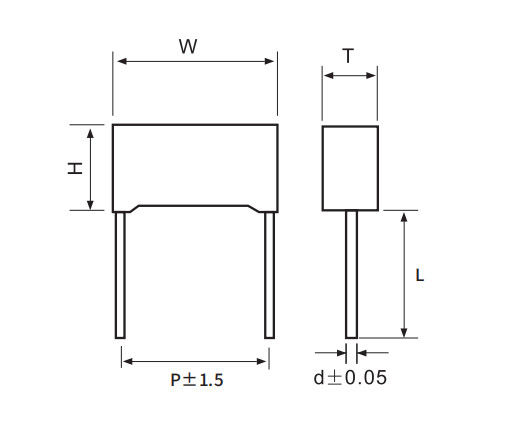 Metallized Polypropylene Film X2-154K/310V-D2-P=15 for Smart Meter
