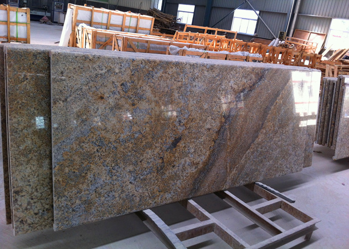 Brazilian Golden Vein Granite Island Top Flat Surfacce With Polished Edges