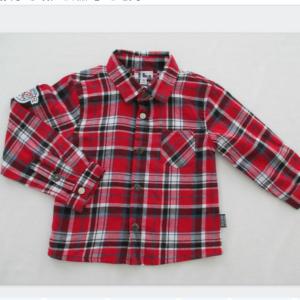 China Engraved Cap Snap Baby Girl Tees Woven Yarn Check Shirt wholesale
