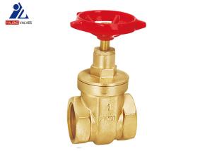 China Female X PTFE Brass Gate Valve ISO9001 Red Aluminum Handle wholesale
