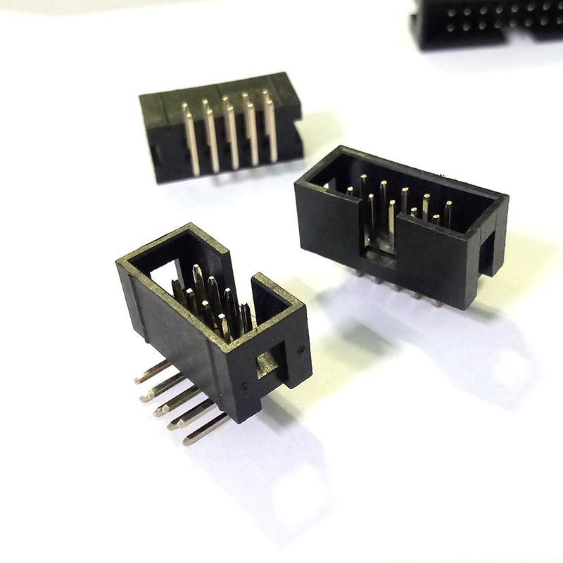 Right Angle 2.54mm 6 Pin Box Header Connector Dual Row Pin Header