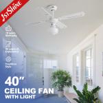 CCC ROHS White Metal Blade Ceiling Fan 45 Inch Classic 3 Speed Choice