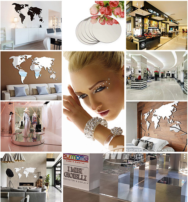 5mm 1220 X 1830mm Plastic Mirror Sheet Gold Silver One Side PMMA