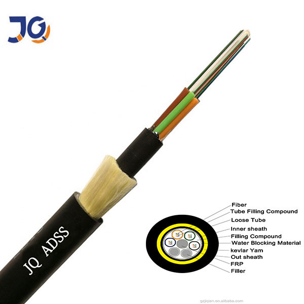 ADSS Span 50m 48 96 Core Aerial Fiber Optic Cable 1km