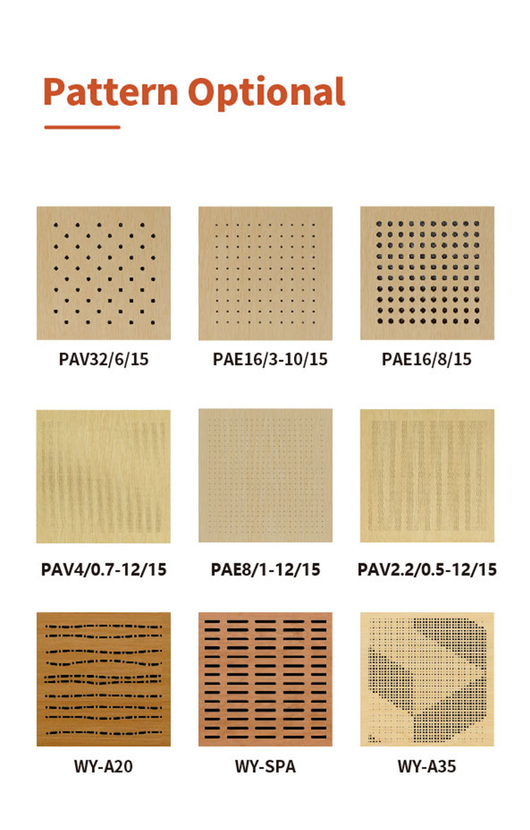 Sound Absorbing Suspended Wood Panel Ceiling , Perforated Wood Acoustic Panels 12mm