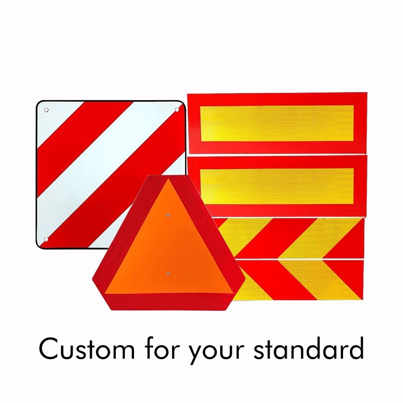 50*50cm or customized Reflective Vehicles Rear Marking Plate For Safety Sign With Rubber Edge