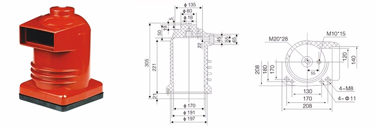 High quality insulation spout switchgear contact box
