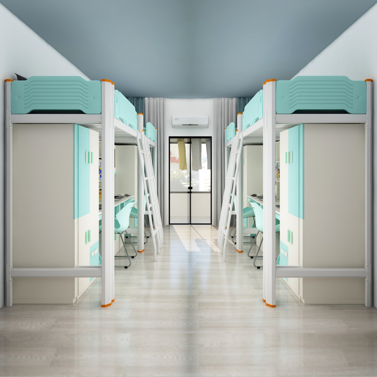 Hotel Steel Bunk Bed With Desk Stairs Customer Provided and Modern Bedroom Furniture