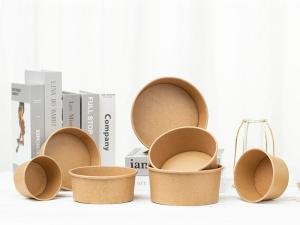 China Biodegradable 32oz PLA Kraft Salad Bowls With Lids wholesale