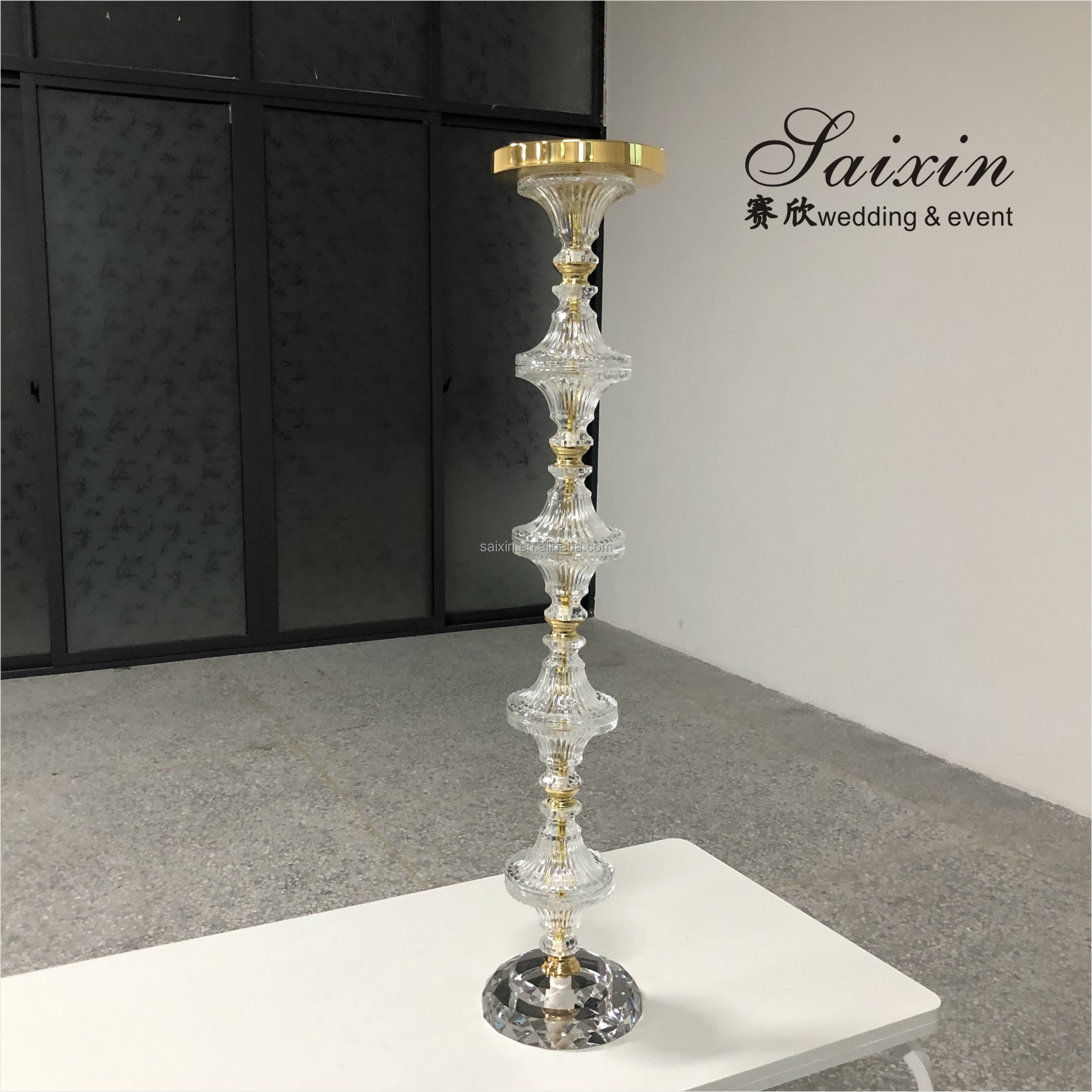Gorgeous crystal glass centerpiece stand for latest wedding decorations sale