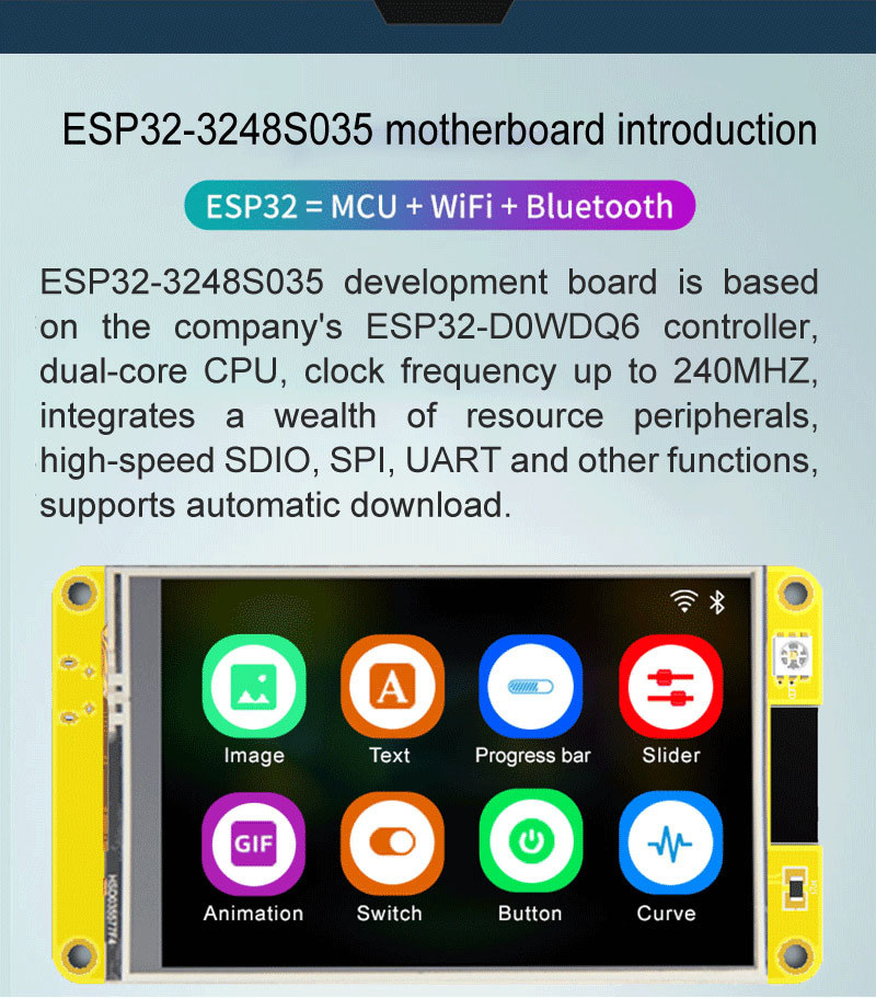 Compact ESP32 LCD Display 3.5 Inch Smart Touch Screen 320X480