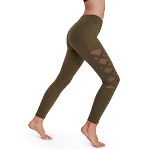 China High Waist Polyester Yoga Pants Sportswear Women Fitness Clothing Seamless Workout Sets wholesale