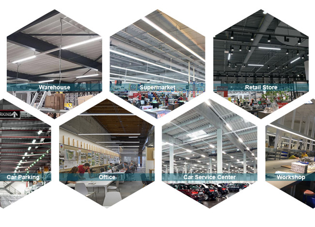 70w Dali Control Dimmable Led Linear Lighting Warehouse Application