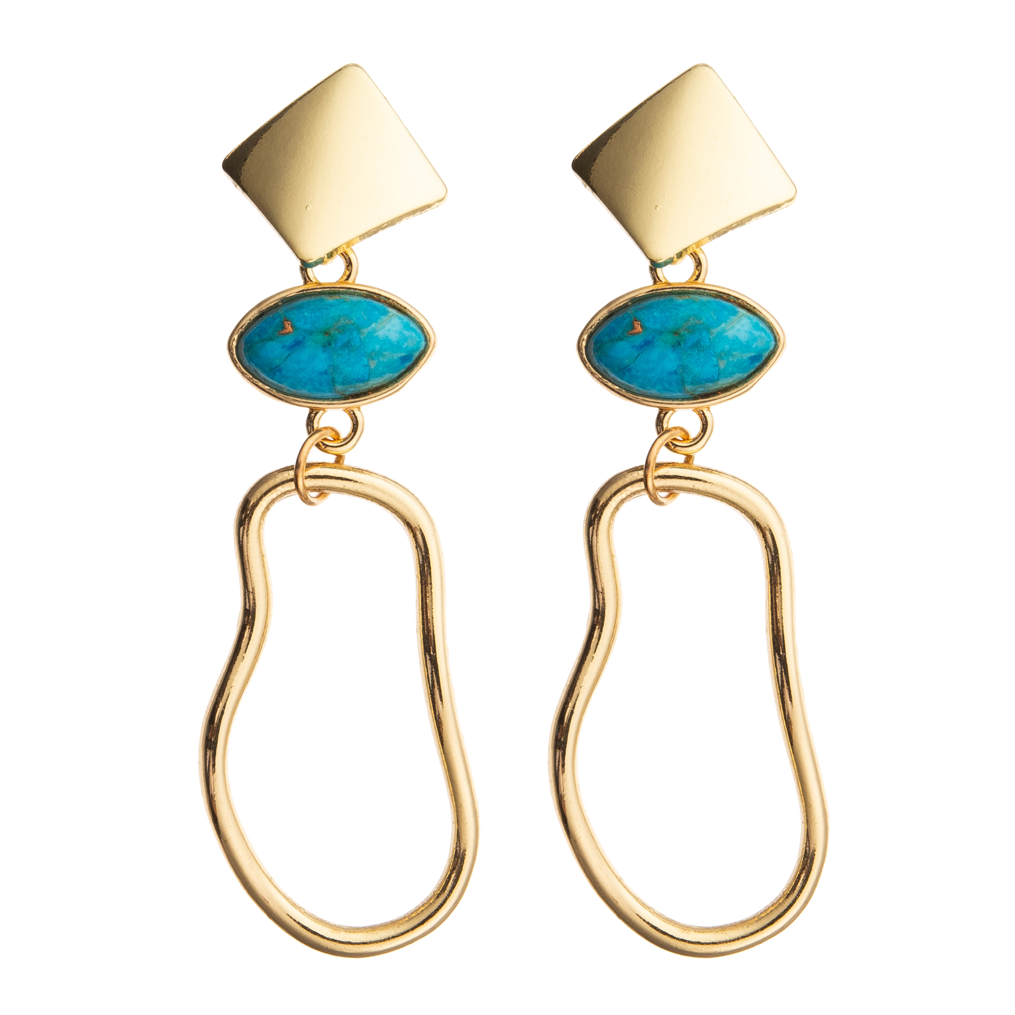 Metal Irregular Geometric Disc Pendant Earrings Tassel Dangle Drop Earrings