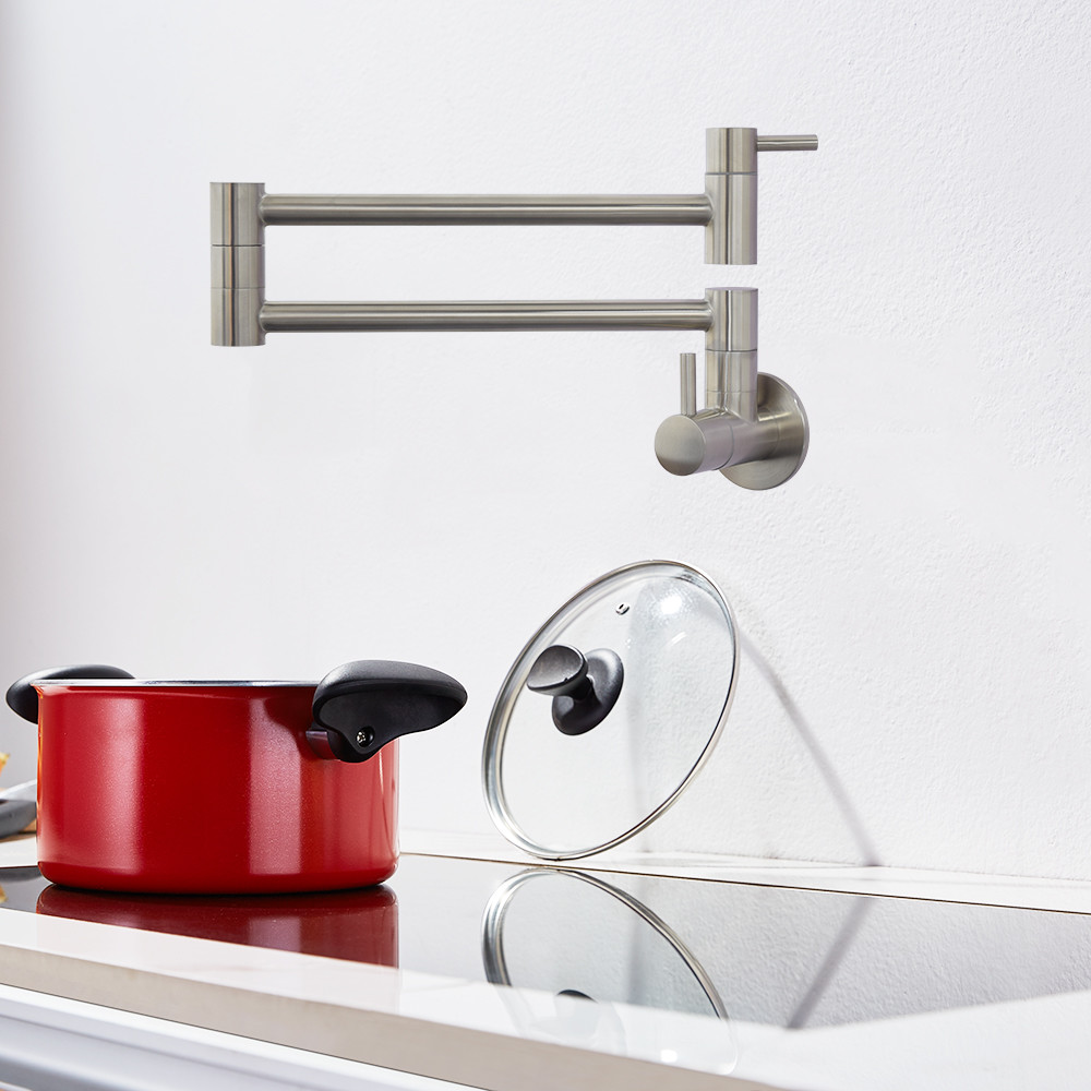 Stainless steel 304/316 Expandable Kitchen Pot Filler with 2 Ceramic Shut Off Cartridges