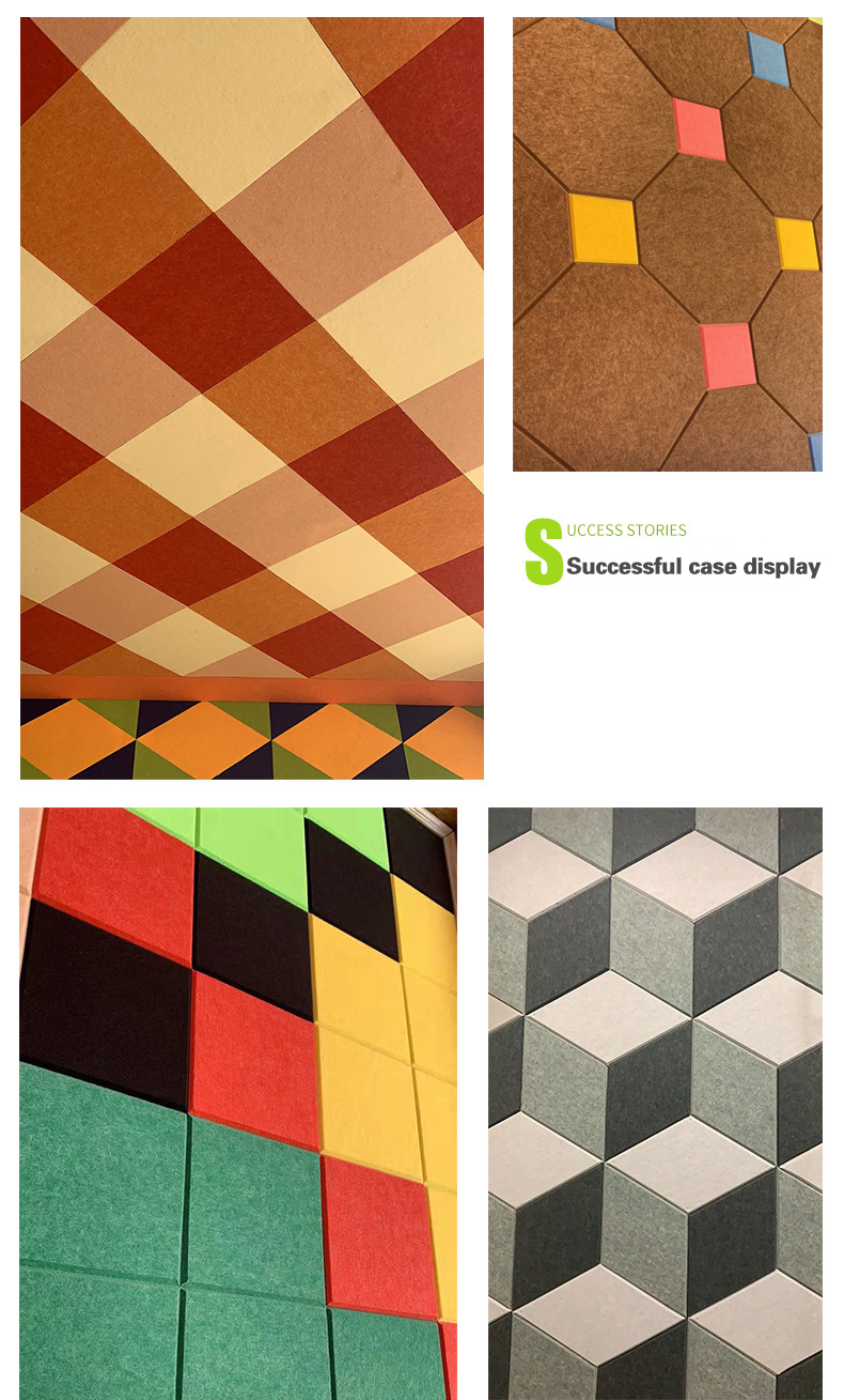 Polyester 0.8-1.2 Thickness Acoustic Wall Panel With Adhesive Backing