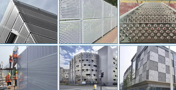 Decorative 1.22*2.44m Perforated Metal Mesh Round / Square Hole 3.0mm