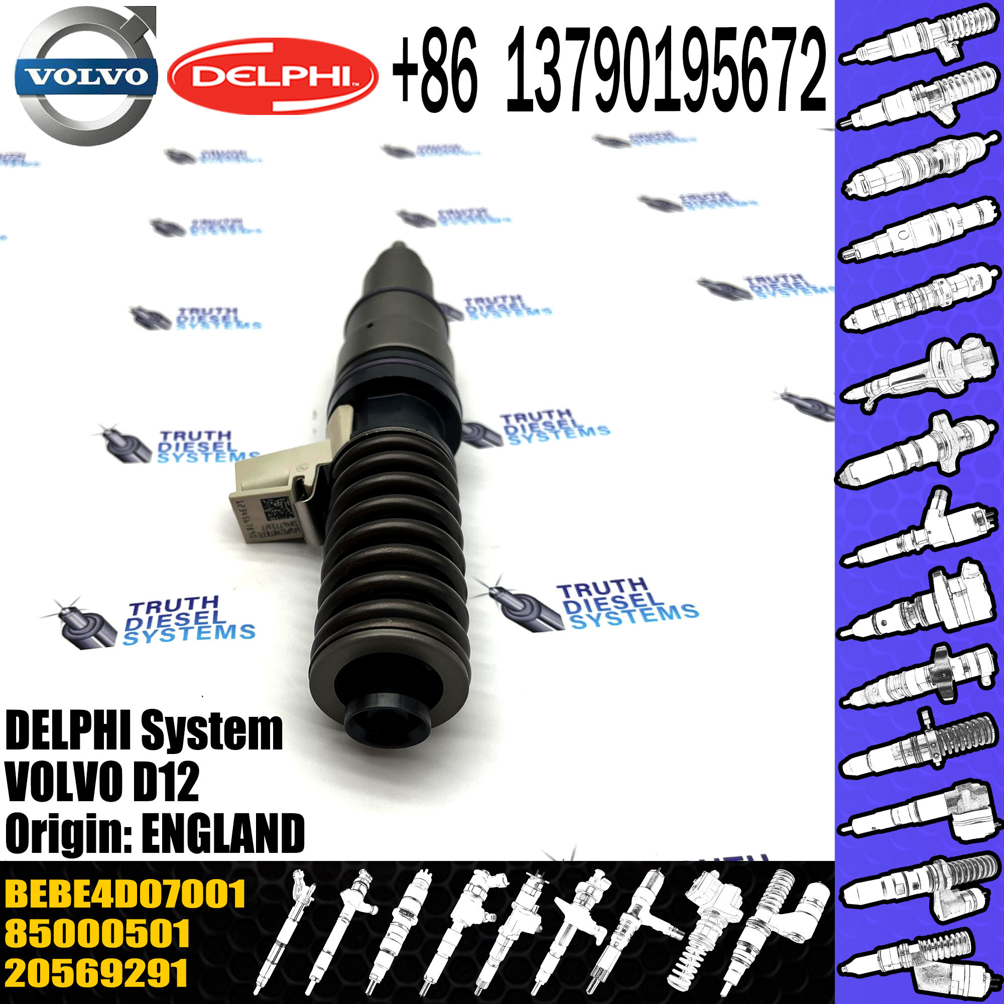 original Diesel Fuel Injector 20569291 BEBE4D07001 BEBE4D28001 BEBE4D39001 85000501 E3.18 for VOL D12 3139