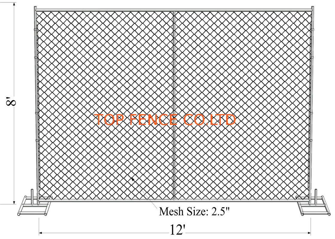 4'x10' chain link fence construction fencing tubing  1⅜"(35mm) x16.5ga/1.50mm wall thick chain mesh 3"x3" x 11.5ga dia