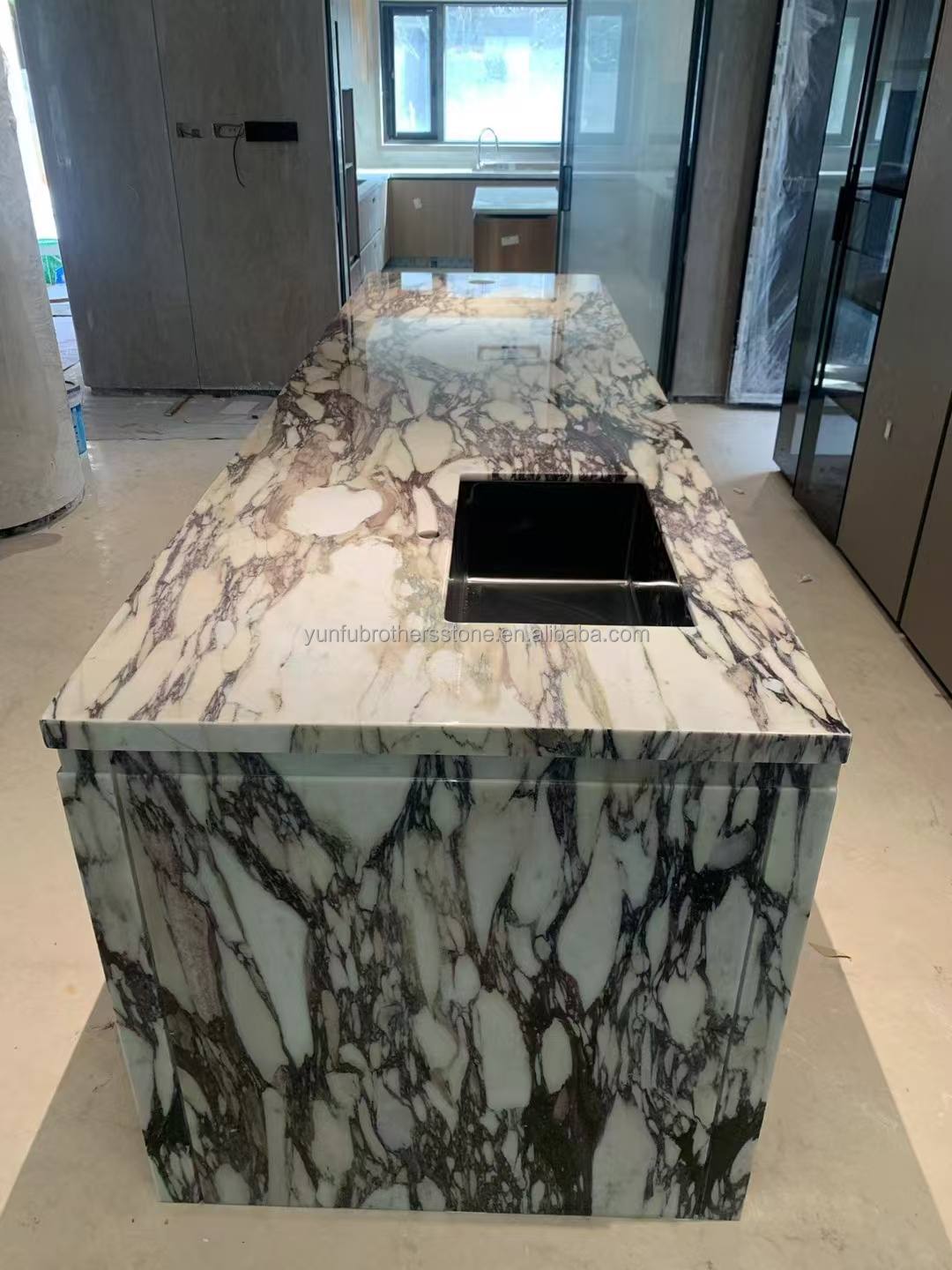 Modern Purple Calacatta Viola Marble Slabs for Villa Kitchen Countertops in Hotel