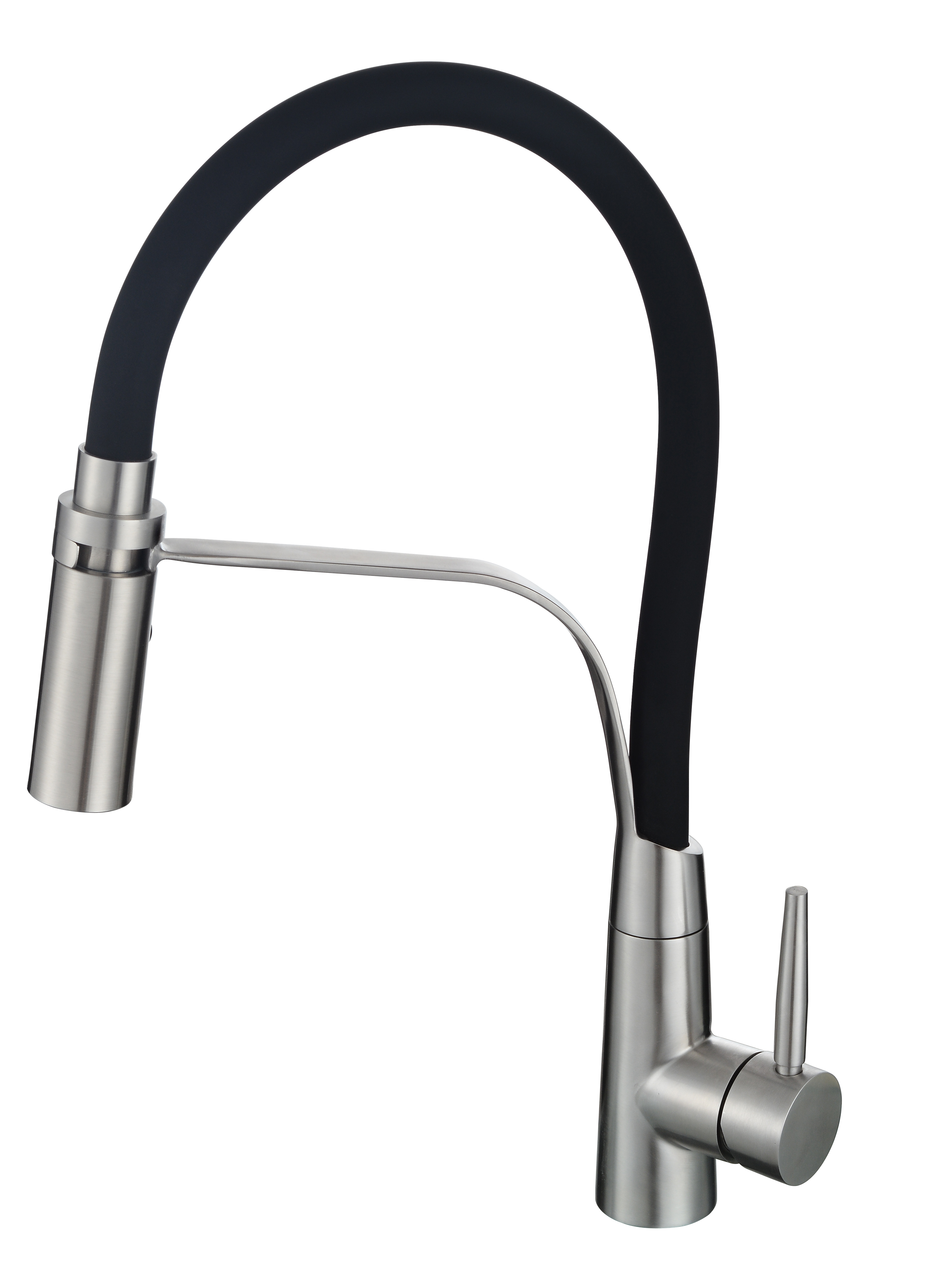 Flexible Kitchen Black Stainless Steel Faucet 1.8 Gallons / Min