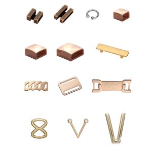 China Niris Lingerie Hot sale bikini closure gold plated swimwear accessories metal tag wholesale