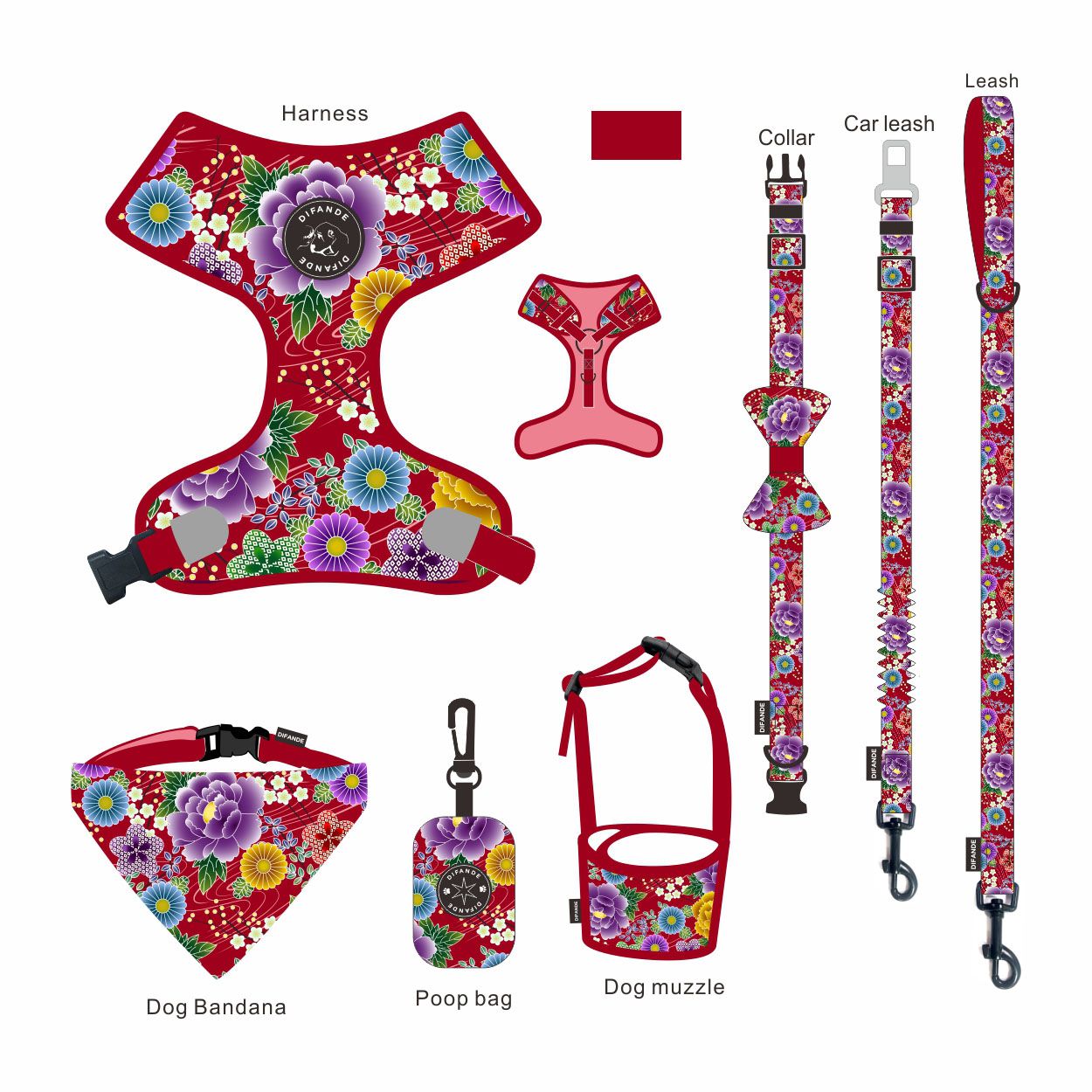 No Neck Injuries Leather Dog Harness Set Customizable Fit Resist Fraying