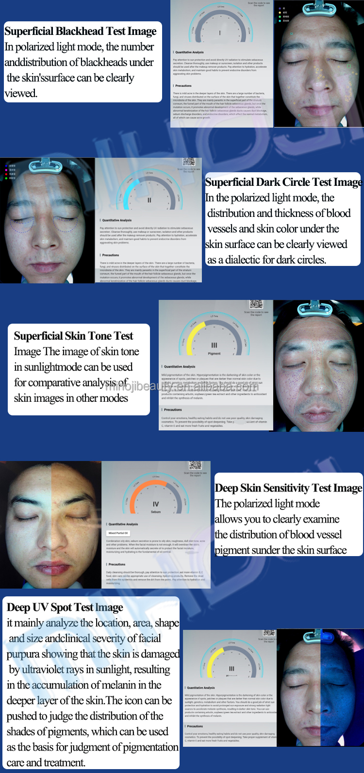 JP Plugs Type Skin Analyser Machine Desktop High Precision With Blue Light
