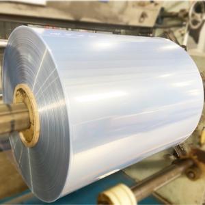 China Plain PVC Shrink Wrap Film Sleeves Clear Blue 19 Micron wholesale
