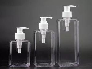 China Transparent Square Plastic Shampoo Bottles For Body Lotion 250Ml 300Ml 650Ml wholesale