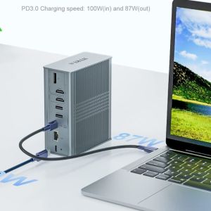 18 In 1 Thunderbolt USB C Docking Station Multi Usb Hub DisplayLink 4K HDMI