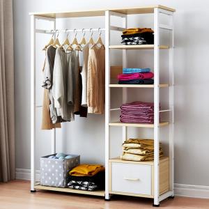 China Modern Bedroom Wooden Clothing Rack Closet Hanging Rack Furniture For Home wholesale