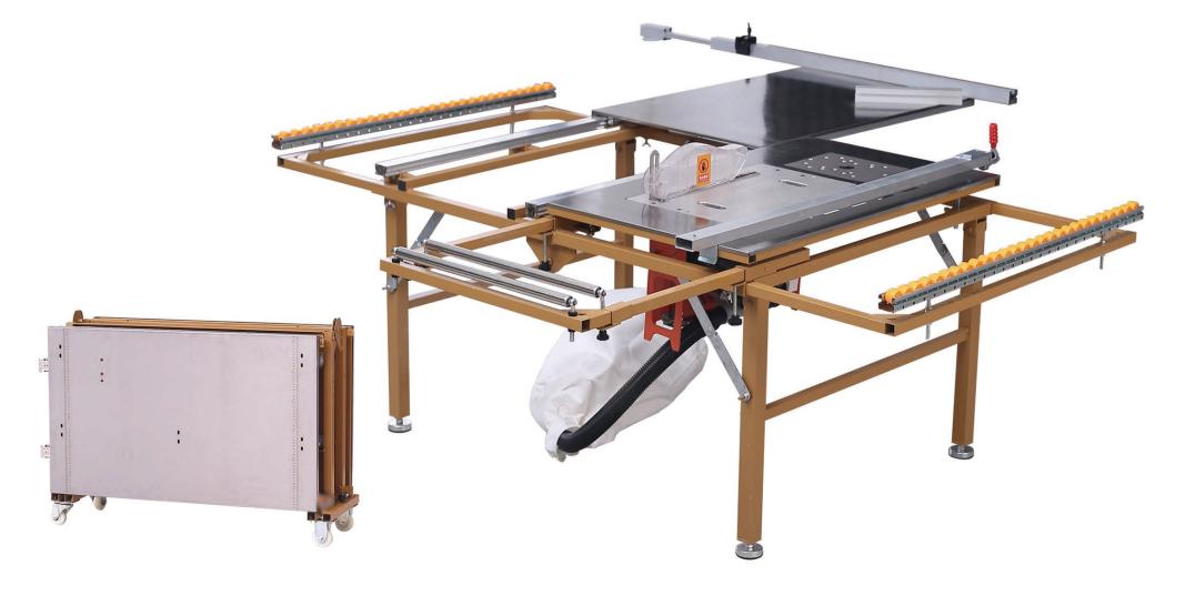 Wood Portable Sliding Table Saw Cutting Machine For Construction Works In Yellow