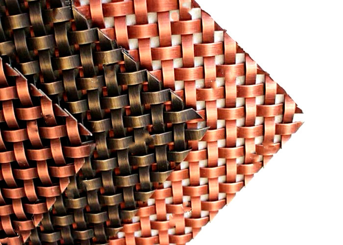 Furniture Cabinets Architectural Wire Mesh Antique Finish Square Hole Stainless Steel 304