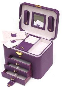 China Locking Faux Leather Jewelry Carrying Case , Valuables Storage Case Eco Friendly wholesale
