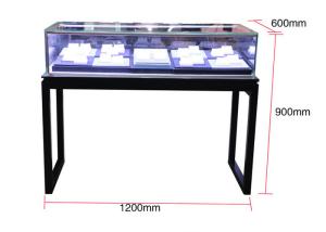 China Simple Countertop Jewelry Display Cases , Black Metal Glass Display Cases wholesale