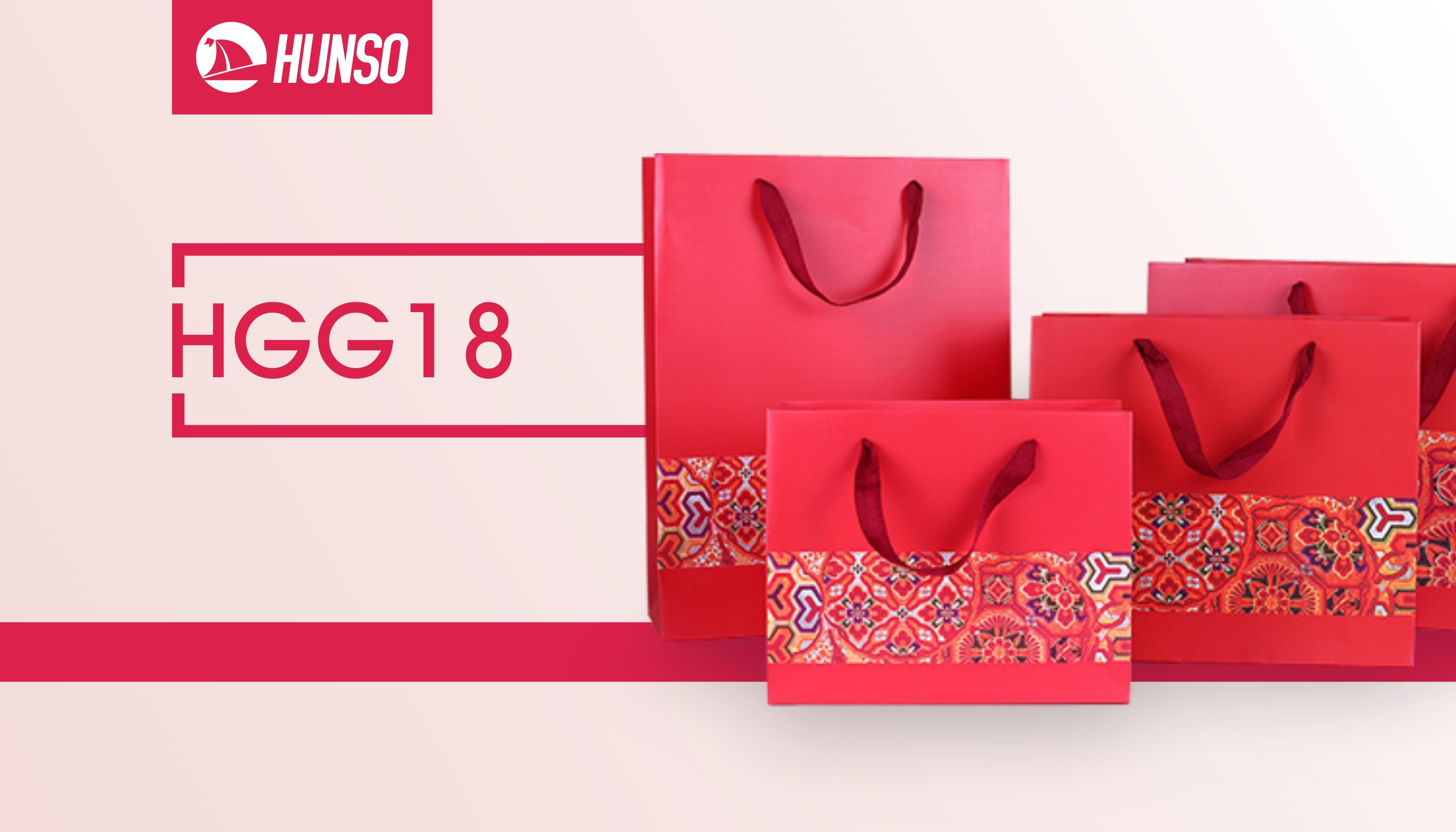 Chinese Style Printed Paper Bags Festival Gifts Ivory Board Scarlet Bags With Ribbon Rope