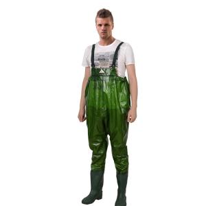 China Green or Different Color 100% PVC Waist Fishing Waders Adjustable and Comfortable wholesale