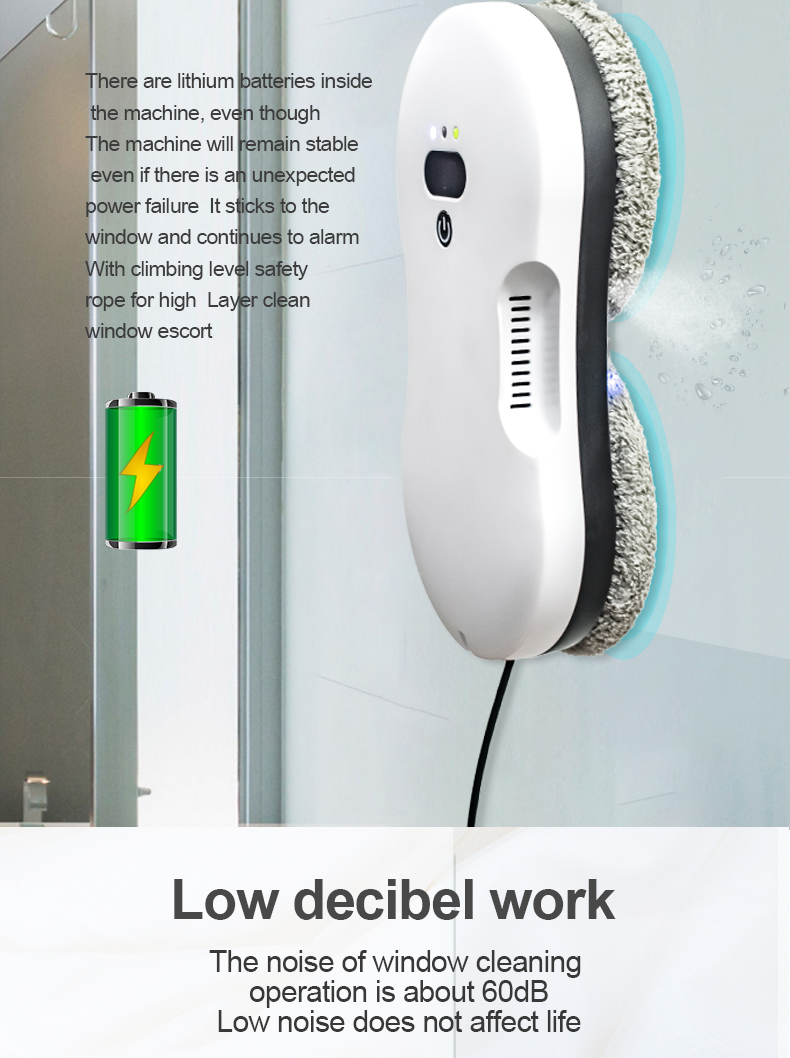 Electric Power US Window Cleaning Rise Vacuum Mops with 500mAn Battery Lithium Battery