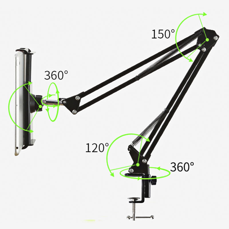 Tablet Holder Double Braced Arms 60cm Tripod Mic Stand