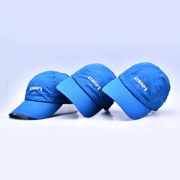 Blue Adjustable Snapback Nylon Webbing Metal Buckle Cotton Nylon Polyester Golf