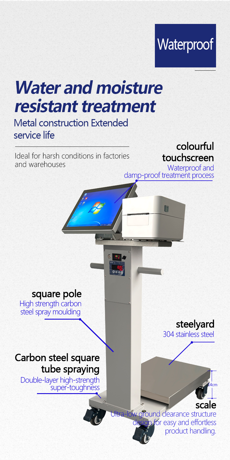 Blue SOHE Y15A Move Printer with 800kg Load Capacity and Touch Screen Network Software