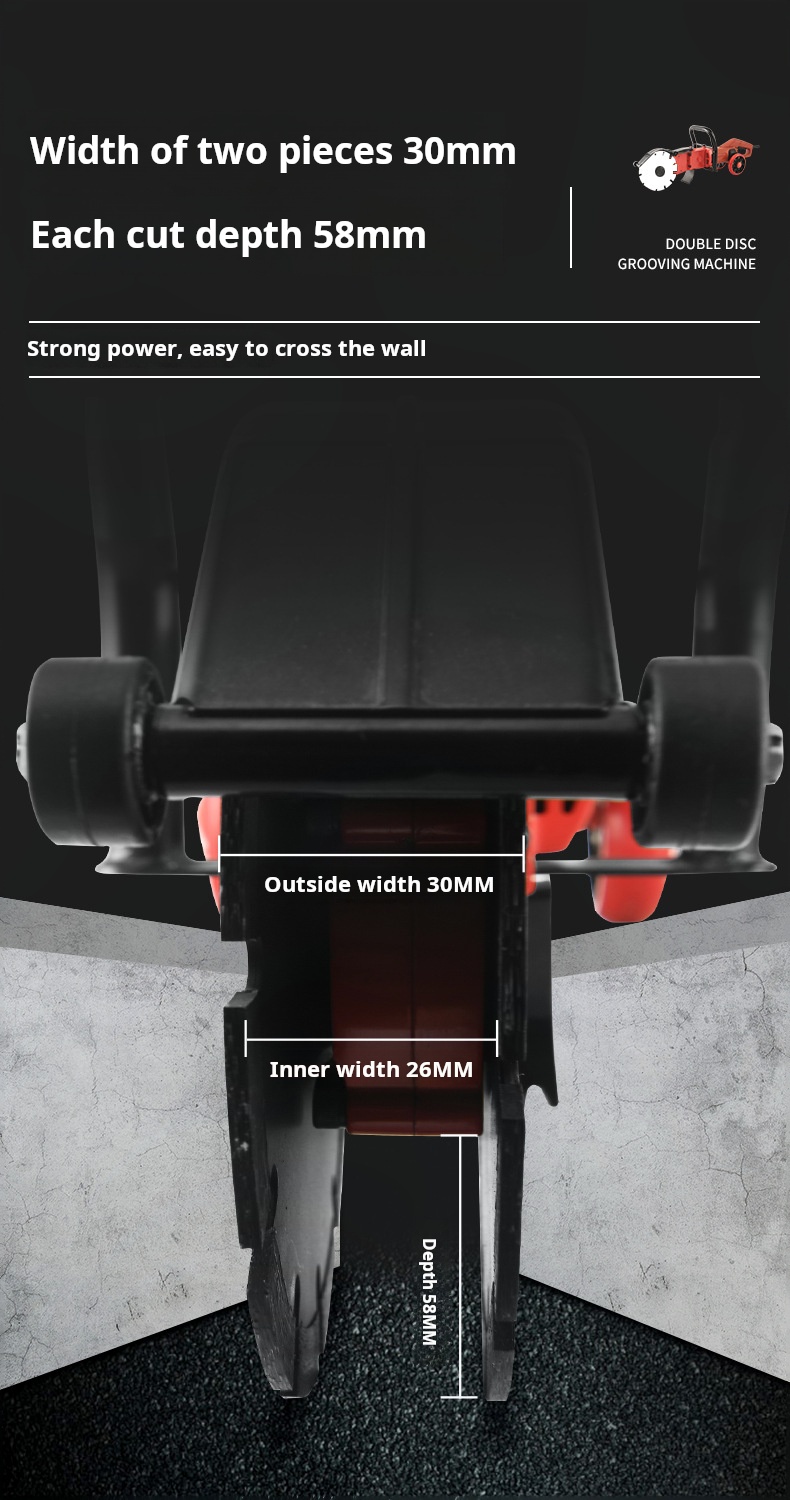 360° Wall Cutter Tools Cutting Depth 58mm Dust-Free Wall Groove Cutter