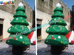 China Holiday Inflatable Christmas Tree Decorations Green , 420D PVC 3M wholesale