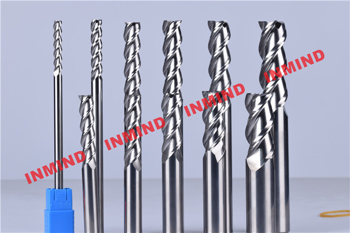 2 Flute Aluminum End Mill Bright Finish No Coating 0.7um Grain Size